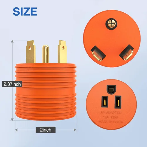 Vista 6 de Nilight Adaptador de Corriente para RV de 30 Amperios a 15 Amperios 110 Voltios Enchufe RV de Servicio Pesado TT-30P a 5-15R Enchufe Macho de 30A a
