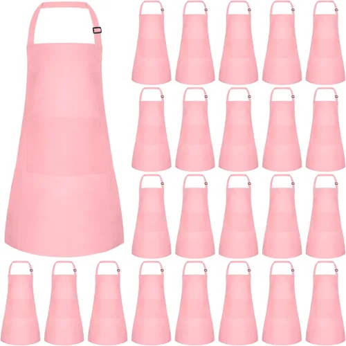 Vista 27 de Morcheiong Paquete de 8/12/24 delantales ajustables para niños al por mayor con 2 bolsillos, delantal para niños pequeños, delantales de pintura