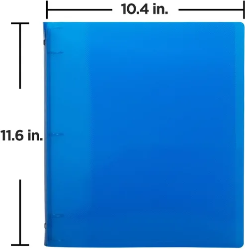 Vista 7 de JAM PAPER Carpeta de plástico de 0.75 pulgadas, carpeta azul de 3 anillas, se vende individualmente