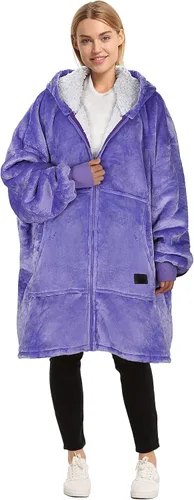 Vista 11 de Catalonia Sudadera con capucha y cremallera, chaqueta Sherpa de gran tamaño, regalo para ella Full-Zip Design for Easy Wear, Dual-Layer Comfort
