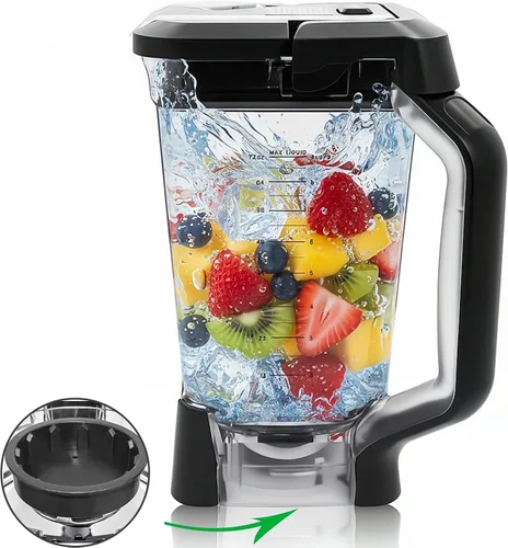 Vista 10 de Piezas de repuesto Ninja Blender, jarra de 72 onzas con tapa de bloqueo, vasos de licuadora Ninja Blenders compatibles con BL610, BL610BRN, BL610C