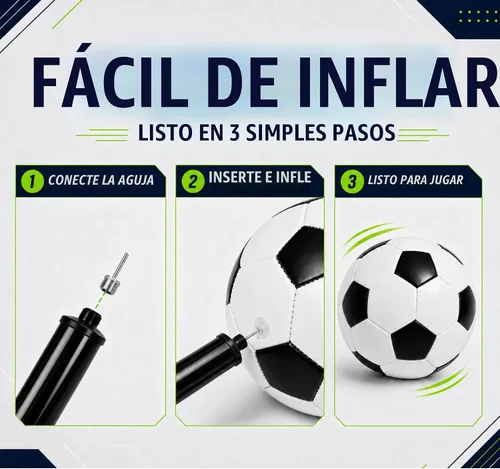 Vista 5 de Soccer Balls Size 5 Size 4 Size 3 Size 2 with Pumps, Bulk Pack of 1, 2 or 6 1 paquete blanco negro