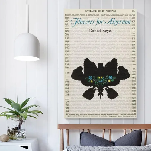 Vista 5 de Daniel Keyes - Pósteres de cubierta de libro con diseño de flores para algernon para habitación, estética y decoración, lienzo, pósteres e