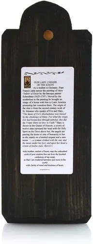 Vista 3 de Modern Artisans Our Lady Undoer of Knots - Placa de San Retablo Patrona, 3.4 x 8.25 pulgadas