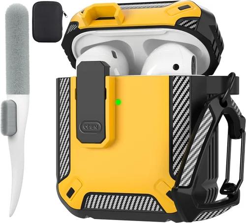 Vista 75 de Maxjoy Funda para AirPods Pro 3 2025, MagSafe compatible con bloqueo automático, funda protectora a prueba de golpes con soporte para teléfono