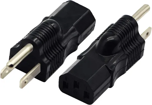 Vista 8 de Adaptador de corriente de enchufe de 3 clavijas USA C14 a NEMA 5-15R para adaptador de corriente de computadora estándar 15A/125V (IG-320)