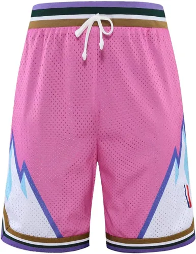 Vista 2 de BOOMLEMON Pantalones cortos de baloncesto para hombre, pantalones cortos de entrenamiento de gimnasio, pantalones cortos deportivos de malla