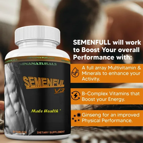 Vista 2 de Volumizador de semen SEMENFUL-V3. Potenciador de clímax para hombres y mujeres. Mejora el volumen de semen. Ayuda a aumentar el volumen de esperma