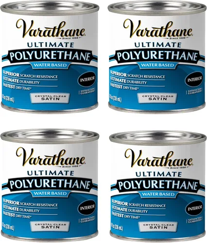 Vista 11 de Poliuretano a base de agua Rust-Oleum Varathane, transparente, 1 cuarto de galón, 200241H Satén