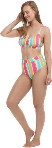 Vista 4 de Body Glove Traje de baño estándar Drew D, DD, E, F Cup Bikini Top con lazo ajustable en la espalda, rayas Firenze, Firenze Stripe
