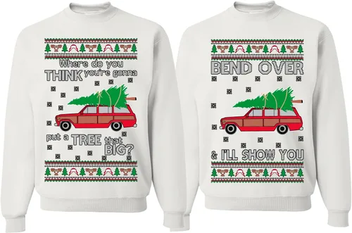 Vista 16 de Wild Bobby Why is The Carpet All Wet Todd Margo - Sudaderas con gráfico de Navidad para parejas