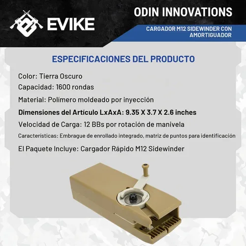 Vista 7 de Evike - Cargador de velocidad EMG Odin M12 Sidewinder con amortiguador de Tierra oscuro