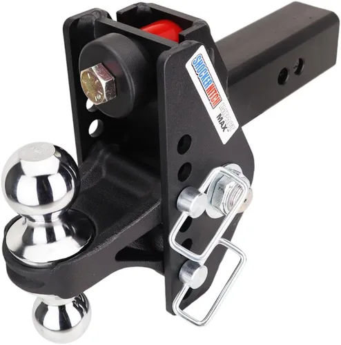 Vista 10 de Shocker Impact Max Cushion Hitch y bola combinada, elevación de 4" a caída de 4", se adapta a enganche de 2-1/2", negro, combo con bolas de 2