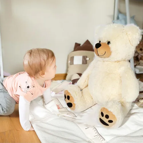 Vista 5 de LotFancy - Oso de peluche de 20.0 pulgadas, lindo oso de peluche con huellas, regalo para niños bebés pequeños en baby shower, cumpleaños Cute