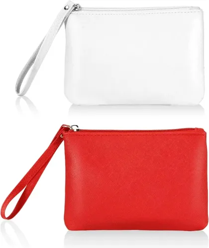 Vista 13 de Paquete de 2 pequeñas bolsas de maquillaje con cremallera para bolso, lápiz labial, organizador de maquillaje de viaje para mujeres, productos Negro