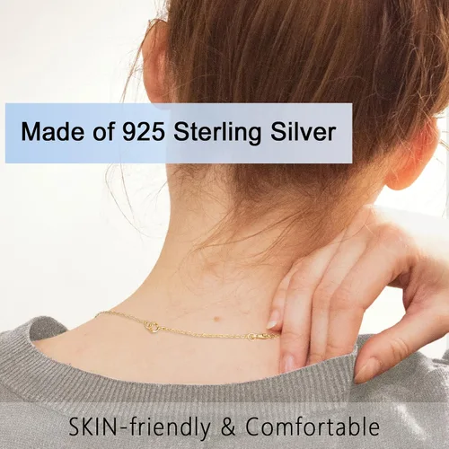 Vista 4 de Extensores de collar para mujer, extensor de pulsera de oro, extensión de joyería de cadena dorada para tobillera para mujer, juego de 2 piezas