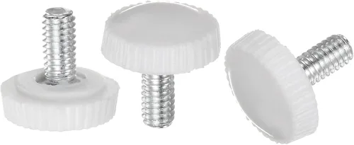 Vista 9 de uxcell 20 pomos moleteados de rosca métrica macho M4 x 0.236 in, pomos de sujeción de tornillo de pulgar, mango de plástico con perno roscado