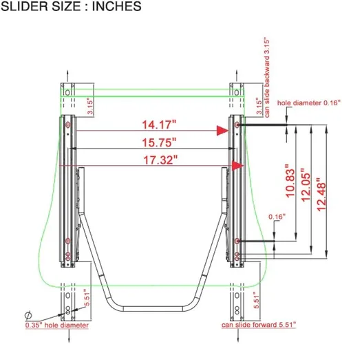 Vista 4 de IKON MOTORSPORTS Asientos de carreras doble deslizante, kit de pista ajustable universal de 16 pulgadas con cerradura de acero