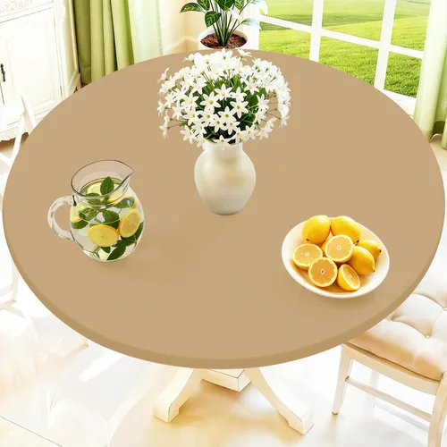 Vista 44 de Moosfor Mantel redondo de elastano, mantel ajustable para mesas de 18 a 24 pulgadas