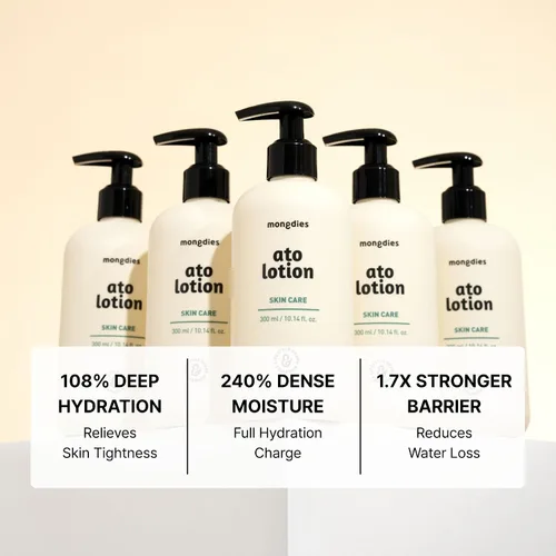 Vista 2 de Mongdies Baby Ato Lotion-Soluciones hidratantes e hidratantes para pieles sensibles y delicadas, excelente grado en alemán Derma Test, todos