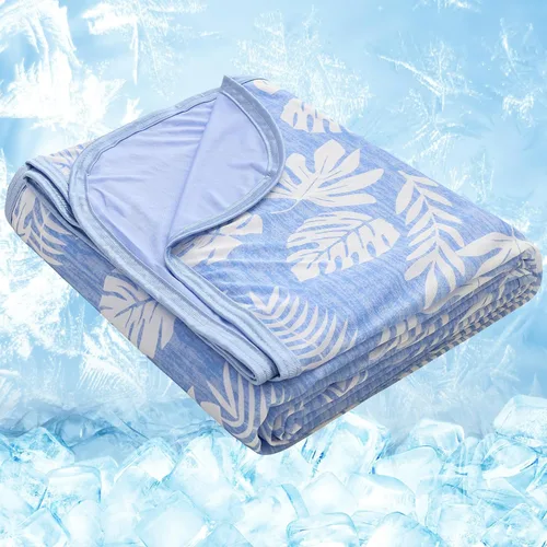 Vista 25 de OIGAE Manta refrescante para personas que duermen con calor – Manta fría de verano suave y ligera para sudores nocturnos, perfecta para cama, sofá