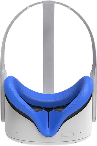 Vista 8 de AMVR - Funda facial para Quest 2, máscara facial de silicona a prueba de sudor y cojín facial para auriculares Quest 2 VR, lavable, ligera