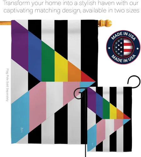 Vista 4 de Bandera LGBTQ del Mes del Orgullo Gay Trans Straight Ally Banderas Decoración del Hogar Regalos Pequeña Bandera Arco Iris Interior Banner 4 de Julio