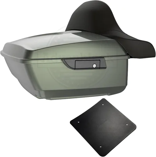 Vista 62 de Moto Onfire King Tour - Maletero con almohadilla de respaldo para Harley Touring 1997+ (Barracuda Silver)