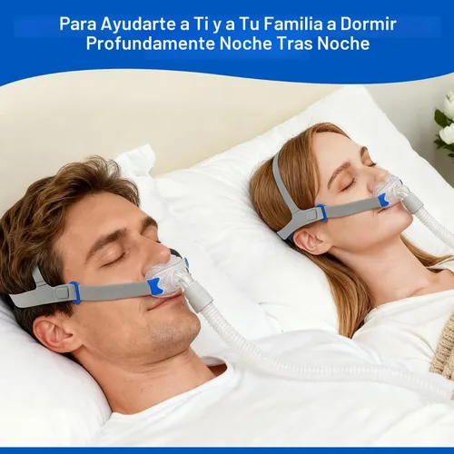 Vista 7 de CPAP - Máscara de almohada nasal, juego de almohadas nasales con arnés desmontable, marco, tubo y 3 tamaños diferentes de almohadas nasales (S, M, L)