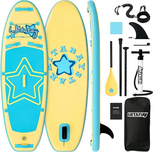 Vista 10 de Tabla de remo para niños con accesorios de SUP, tabla de remo para niños duradera, ligera y estable, cubierta antideslizante ancha, tablas de remo
