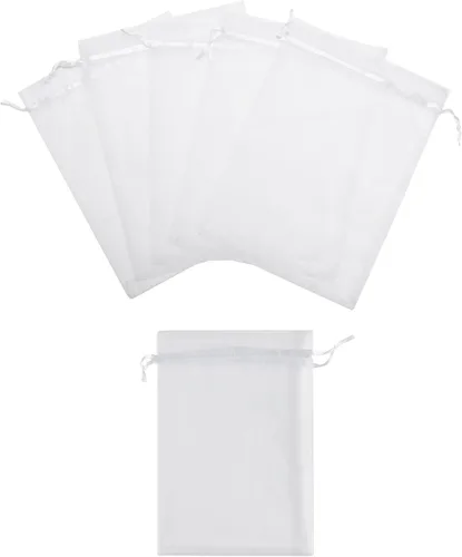 Vista 11 de 50 bolsas de organza de 6 x 9 pulgadas, bolsa de regalo de fiesta de boda con cordón