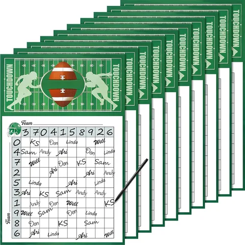 Vista 9 de Zonon 5 pósteres cuadrados de hoja de juego de fútbol, cuadrados de 100 cuadrículas, pósteres de récord de puntuación de fútbol, fiestas de fútbol