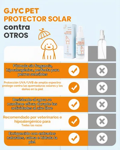 Vista 5 de Spray protector solar para perros SPF 25, fórmula a base de aceite