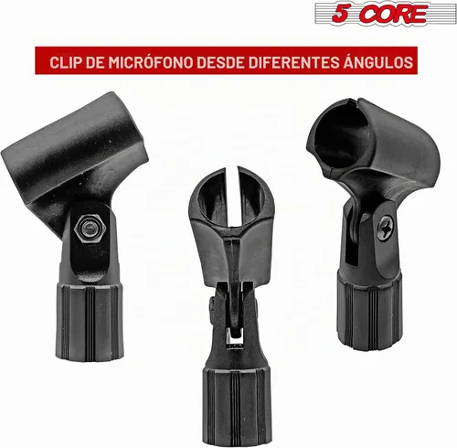 Vista 6 de Soporte de clip de micrófono de 5 núcleos para soporte de micrófono universal ajustable con adaptador de tornillo macho de 5/8 pulgadas a 3/8 MC-08