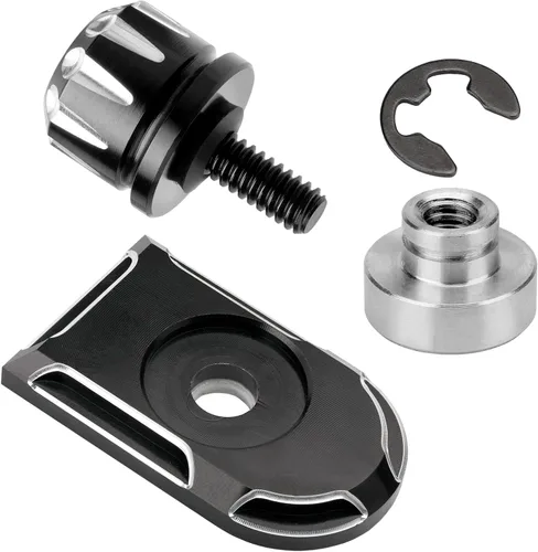 Vista 9 de Tornillo de asiento de motocicleta, tornillo de montaje moleteado para guardabarros trasero, 1/4 "-20 roscas de repuesto para Harley Touring