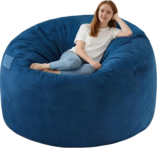 Vista 47 de Silla de Puf de 2 pies, Sillas de Puf Cómodas con Relleno de Espuma Viscoelástica, Sofá de Puf Esponjoso con Cubierta de Terciopelo Holandés, Sillas