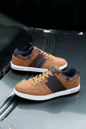 Vista 8 de ASTERO - Zapatos casuales para hombre vestido de moda antideslizante y bajo de piel sintética zapatos para caminar M
