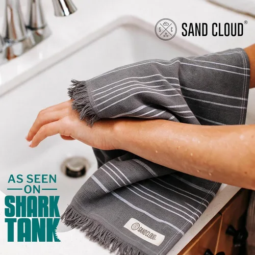 Vista 2 de Sand Cloud Toallas de baño turcas de 2 capas para baño, paquete de 2 Clásico - Gris