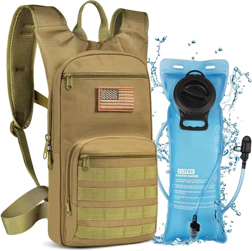 Vista 8 de NOOLA Mochila de hidratación de 3 litros, mochila de agua con vejiga de agua de TPU, paquete de hidratación táctica para hombres y mujeres, mochila