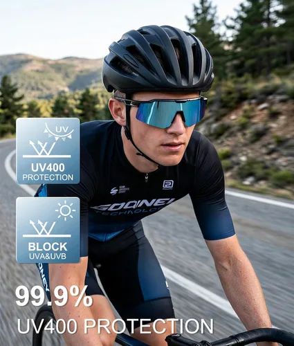 Vista 4 de OULAIQI Gafas de sol de ciclismo para hombres y mujeres, lentes de sol de béisbol juveniles, diseño ligero, protección UV400, gafas deportivas
