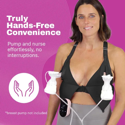 Vista 6 de Brasier de lactancia y bombeo, brasier de extractor de leche ajustable, brasier de bombeo sin alambre, manos libres, extractor de leche no incluido
