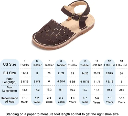 Vista 60 de THEE BRON Sandalias cómodas para niñas, zapatos para niños, sandalias rellenas