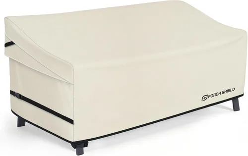 Vista 13 de Porch Shield Funda Impermeable para Sofá de Banco de Exterior – Funda para Sofá de Dos Plazas de Patio 56W x 31D x 33H pulgadas, Beige