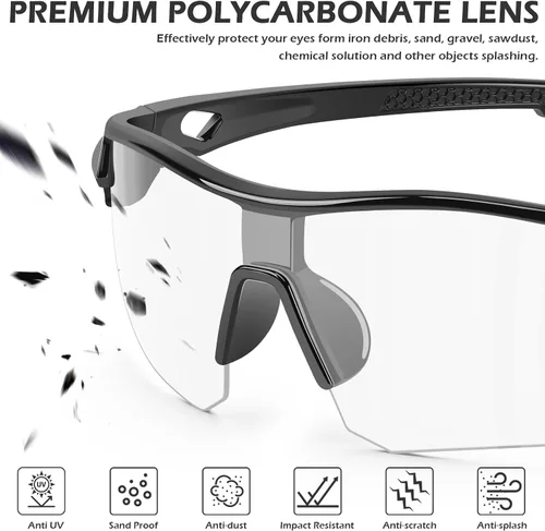 Vista 4 de OXG 6 Pack Safety Glasses, Scratch Resistant Wraparound Lenses ANSI Z87.1 Protective Eyewear for Unisex