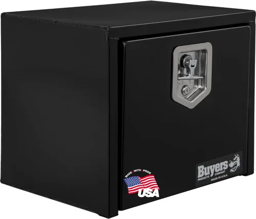 Vista 35 de Buyers Products 1703349 - Caja de acero negro para debajo de la carrocería con pestillo de mango en T, 14 x 12 x 18 pulgadas, caja de herramientas