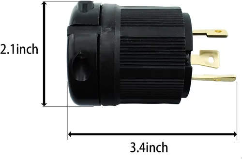 Vista 4 de NEMA L6-30P Receptáculo de bloqueo de montaje empotrado, enchufe de bloqueo giratorio para generador, 30 amperios 250 V 2 polos 3 cables a tierra