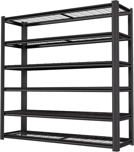 Vista 10 de Estantería de metal resistente de 62 pulgadas de ancho x 24 pulgadas de profundidad x 72 pulgadas de alto, estantes de almacenamiento de 3500