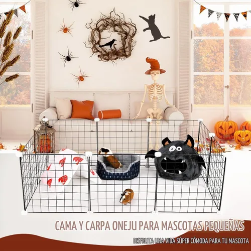 Vista 7 de Escondite de conejillo de indias, cama de conejillo de indias, piel de mascota pequeña estilo Halloween, cama ideal para mascotas pequeñas