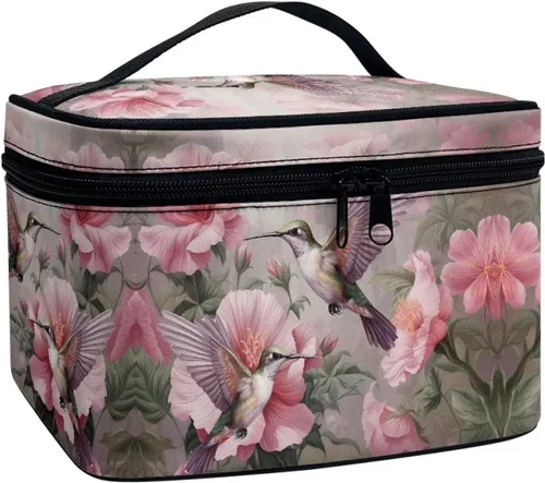 Vista 30 de Flashideas Bolsa de maquillaje para cosméticos Almacenamiento vertical Bolsa de maquillaje de viaje de gran capacidad, Caballo Azteca 1