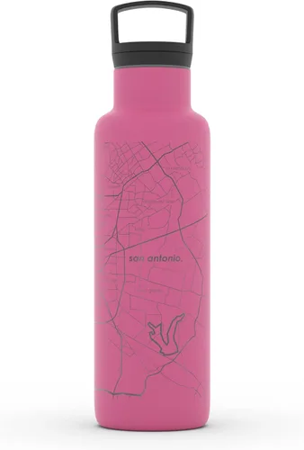 Vista 153 de Well Told Botella de agua aislada con mapa de Washington DC grabado, botella de acero inoxidable grabada (21 onzas, blanco) botella aislada de mapa